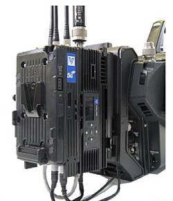 Vislink integrated COFDM and cellular bonding wireless camera.